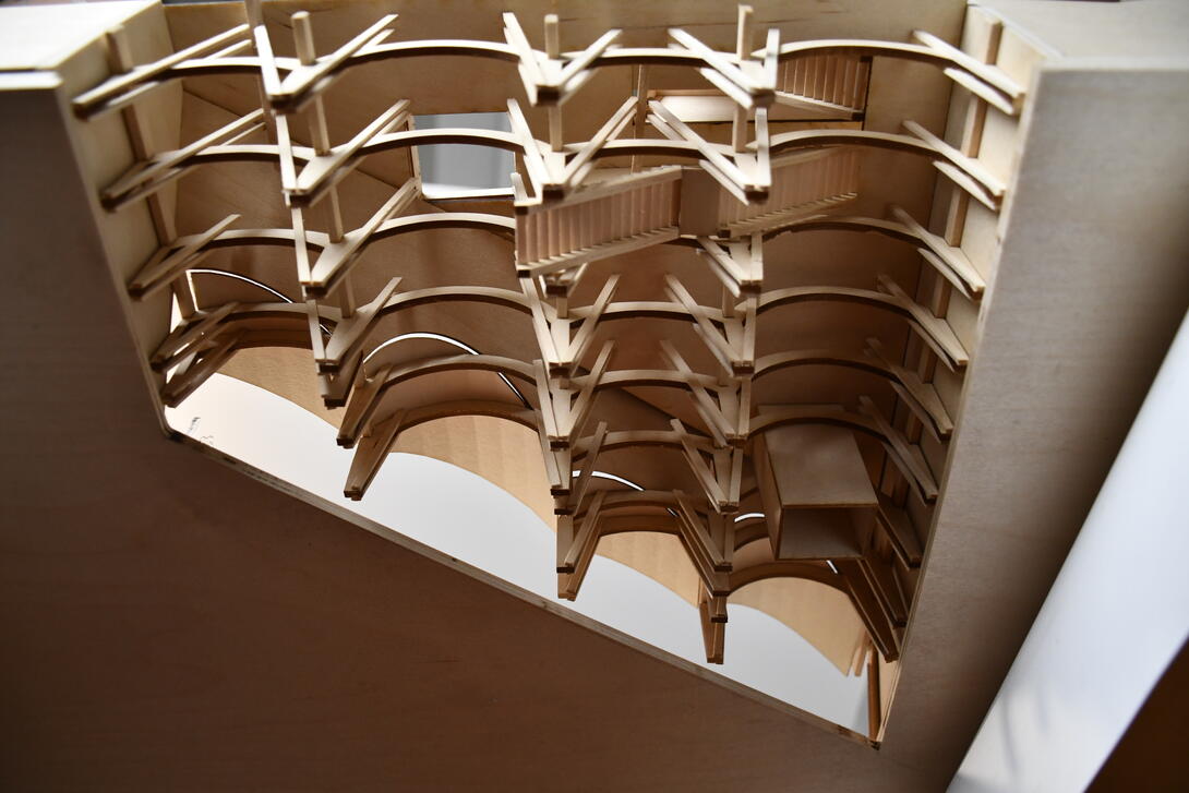 Wooden architectural model